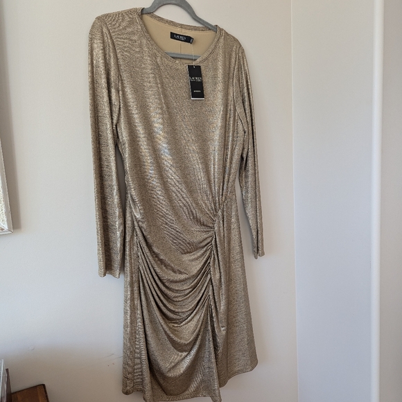 Lauren Ralph Lauren Gold Midi Dress - Picture 3 of 7